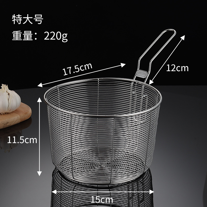 Acero 18CM-304 que fríen La cesta