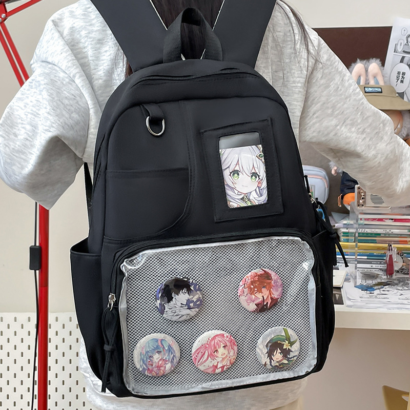Nuevo estilo japonés en la mochila de estilo universitario bolsas escolares de estudiantes de secundaria de alto valor visual de dibujos animados transparentes lindas mochilas
