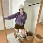 秋冬翻领新款复古女外套