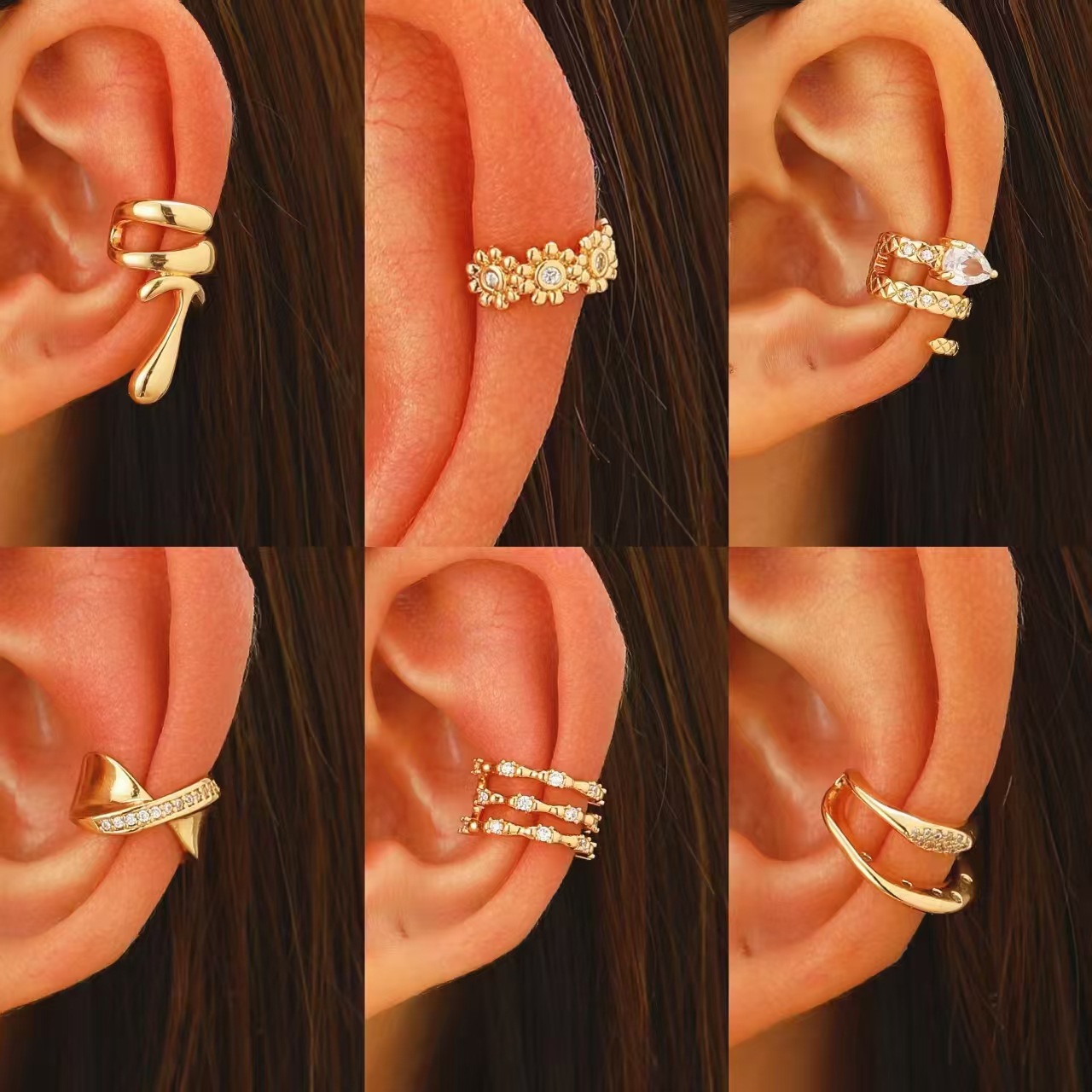 Copper design universal ear clips
