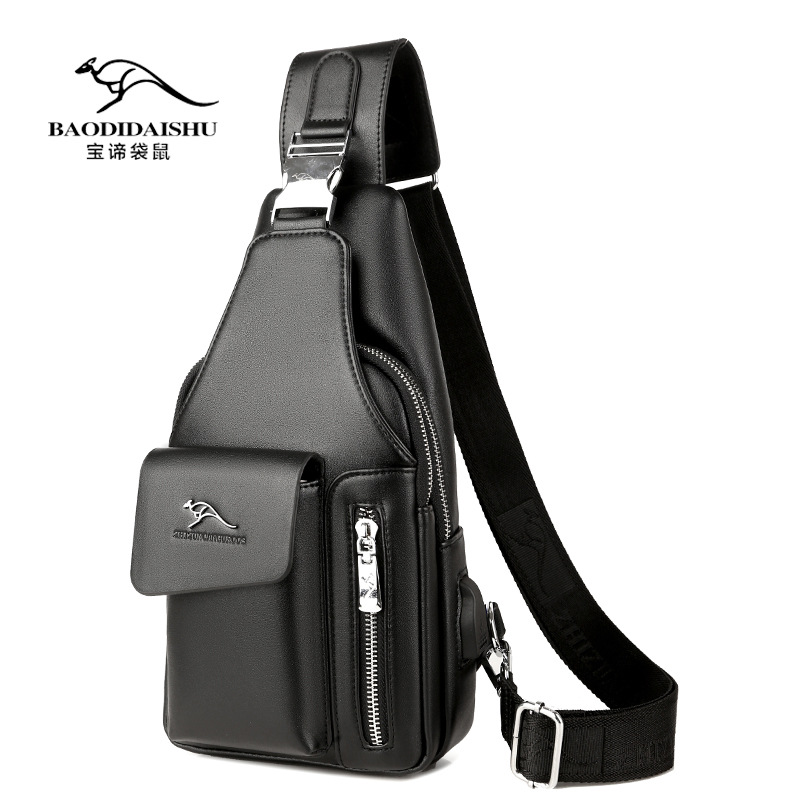 Cross-border supply men's chest bag crossbody bag backpack chest bag casual men's bag large capacity trendy 5802 Bodi Kangaroo