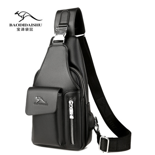 Cross-border supply men's chest bag crossbody bag backpack chest bag casual men's bag large capacity trendy 5802 Bodi Kangaroo