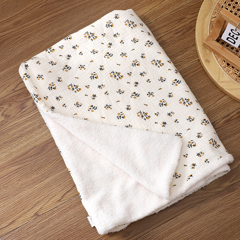 (OPP 가방) 작은 노란색 꽃 담요 [흰색 배경]