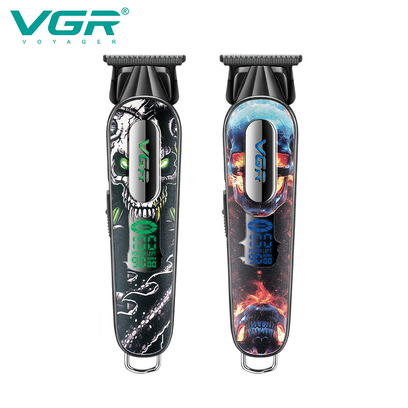 VGR260 Professional Electric Hair Clipper High Speed 9000RPM Engraving Function Digital Display Rechargeable Type_voghion.com