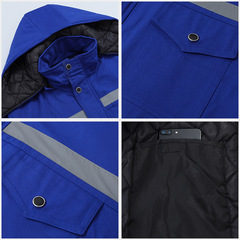Winter Pure Cotton Workwear Cotton Jacket Men's Cold-Proof Construction Uniform Thick Cotton Outerwear Wholesale