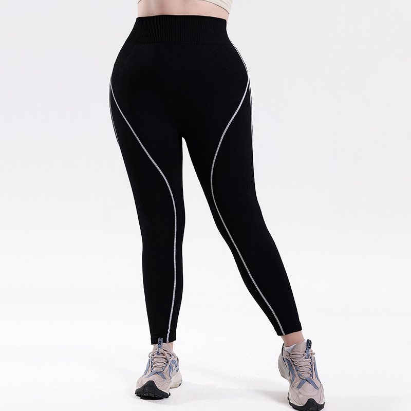 Shein explosión de color contraste de cintura alta hilo de gran tamaño pantalón de calzada de mujer running fitness bottom honeycomb slim pants