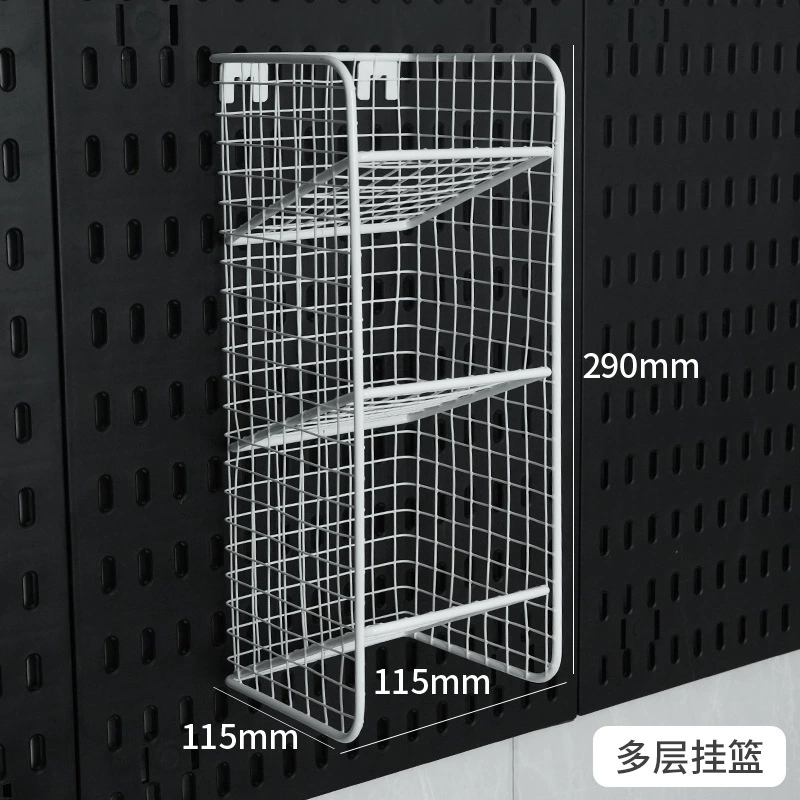 墙面全配件洞洞板收纳墙电竞房工具房厨房免打孔挂篮挂钩隔板支架