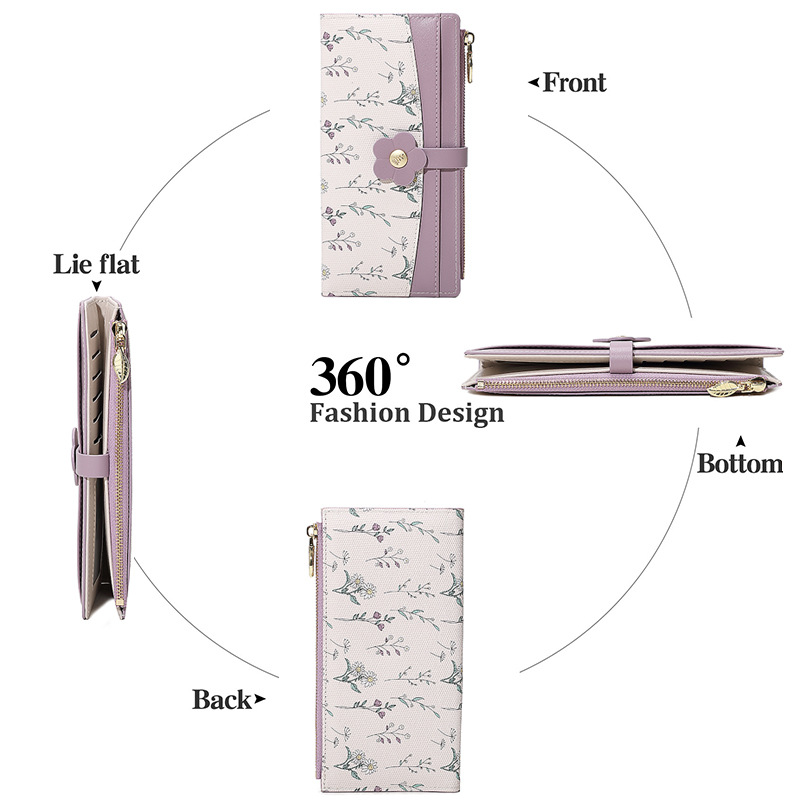 Nueva cartera de estilo japonés con cremallera bolso de cambio de dama de alta calidad bolso de mano de cuero PU bolso de mujer