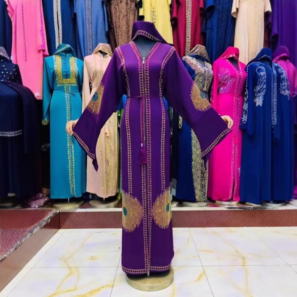 Elegant Abaya Plus Size Wedding High Waist Ladies Robe Dress Autumn Women's Clothing_ecoleips.com
