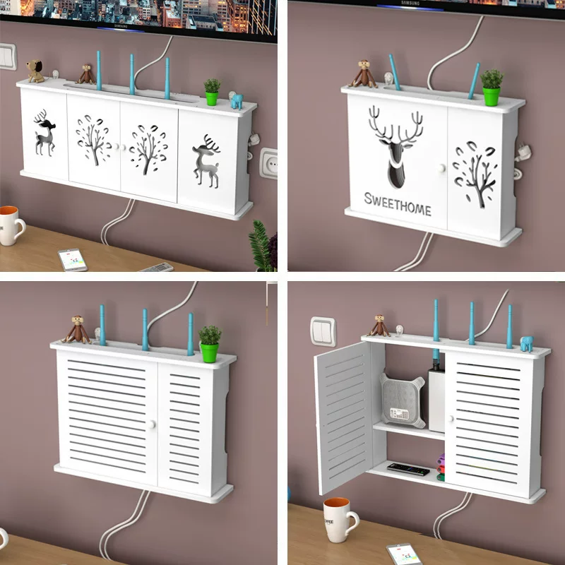 WIFI маршрутизатор ящик для хранения настенный свет кот потолочный ящик установка на стене розетки провода