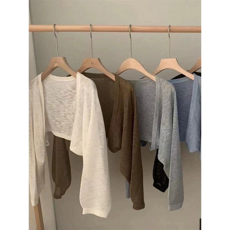 Французский маленький кориандр из ледяной шелк, солнцезащитный кардиган, женский тонкий платок, летняя юбка-подтяжка, блузка, блузка