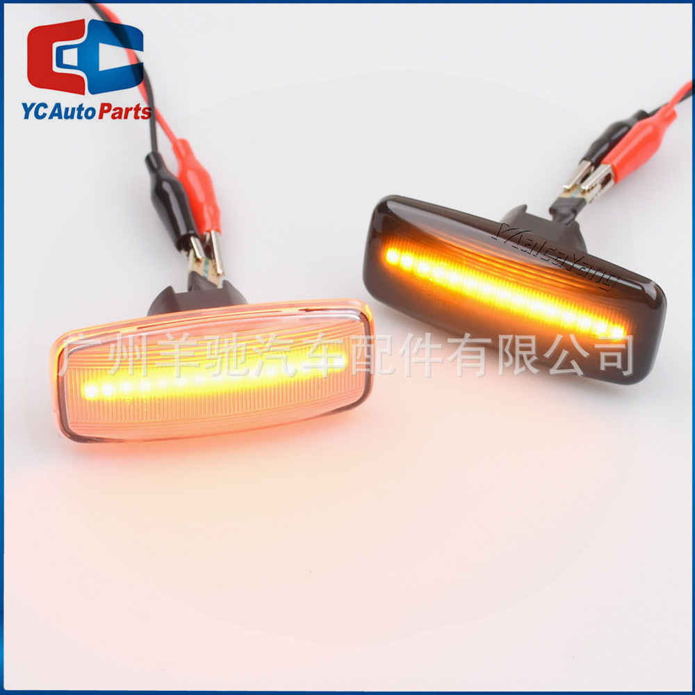 Adecuado para Nissan Xuanyi LED dinámico intermitente lateral ala guardabarros luz azul pájaro Teana agua que fluye dirección lateral Luz