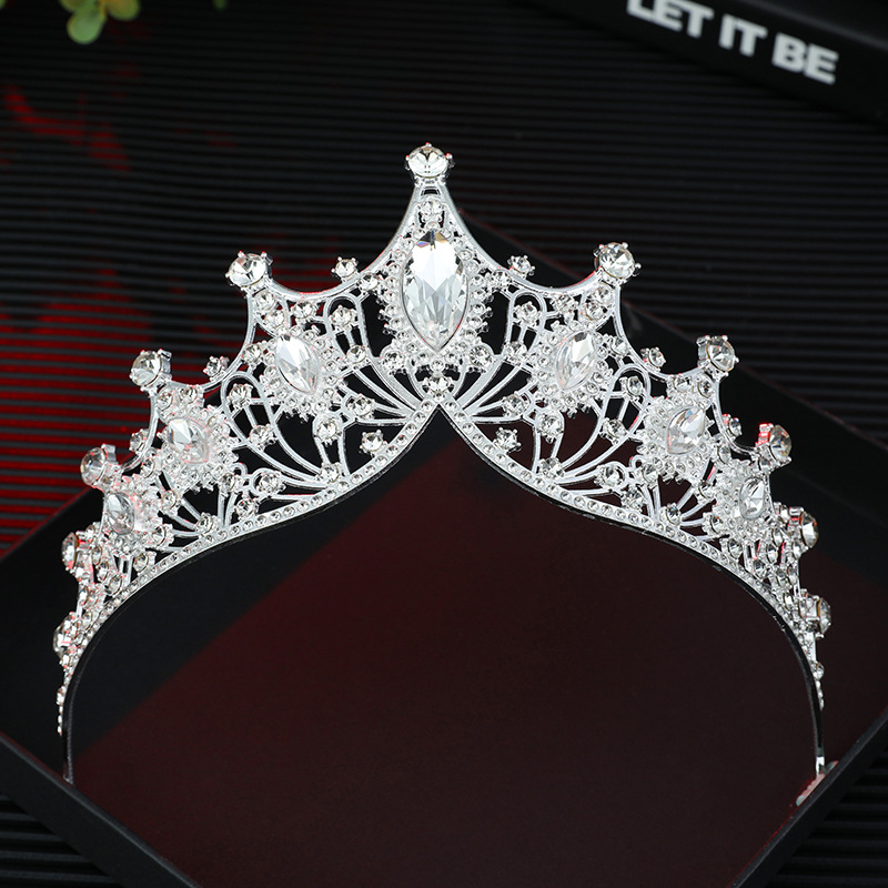 Corona de novia transfronteriza estilo barroco de lujo atmósfera corona de fiesta accesorios de vestido de princesa