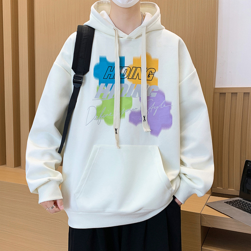 春秋季长袖卫衣男孩初高中学生连帽外套青少年大童男装套头衫上衣|undefined