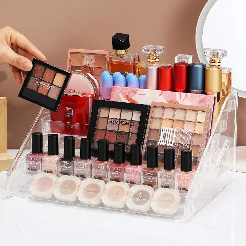 Cosmetic Table Storage Box, Acrylic Makeup Organizer, 1–7 Tier Display Stand, 32×9×7 cm