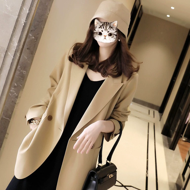 Женский пиджак больших размеров в Корейском стиле Женский 2023 весенне-осенний уличный костюм для похудения для пожилых людей [2316 в наличии]