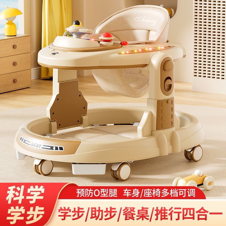 Caminante anti-vuelco bebé empuje manual tres en uno bebé niño caminar multifuncional