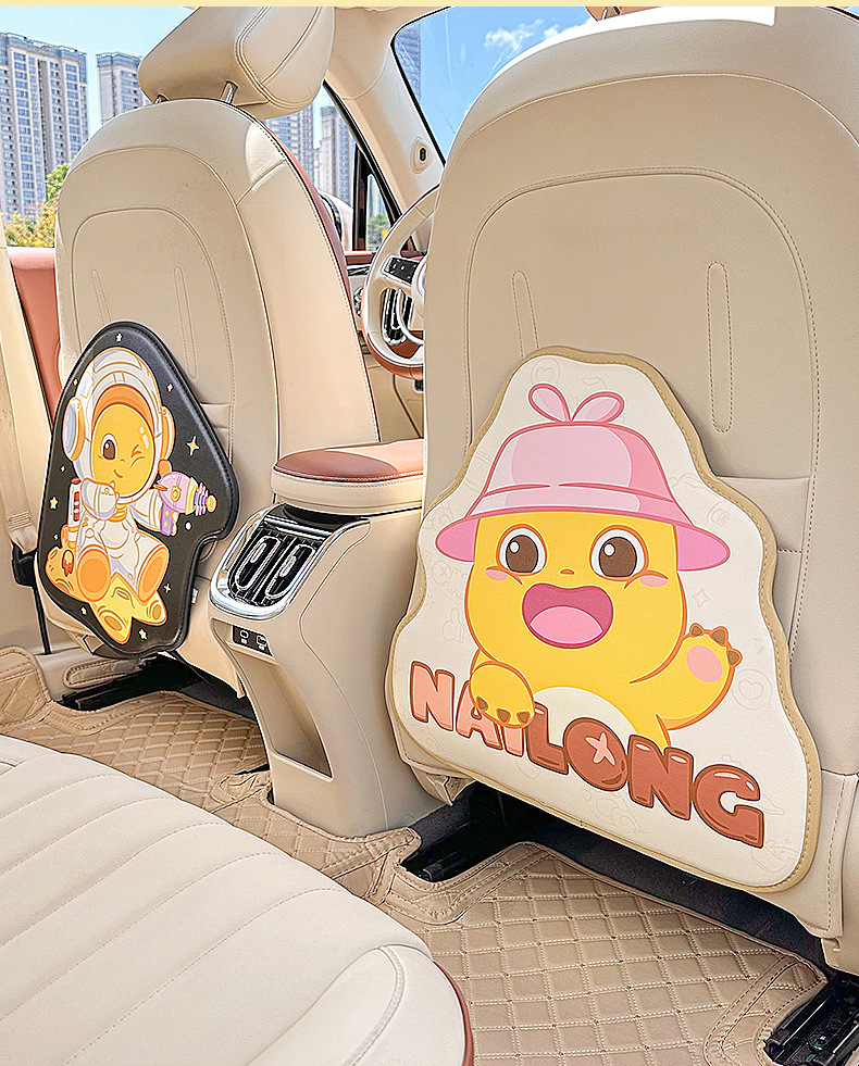 Cute Milk Dragon Car Seat Back Anti-Kick Pad Cartoon Anti-Wear Mat for Car Interior Universal Rear Seat Anti-Dirt Protective Pad