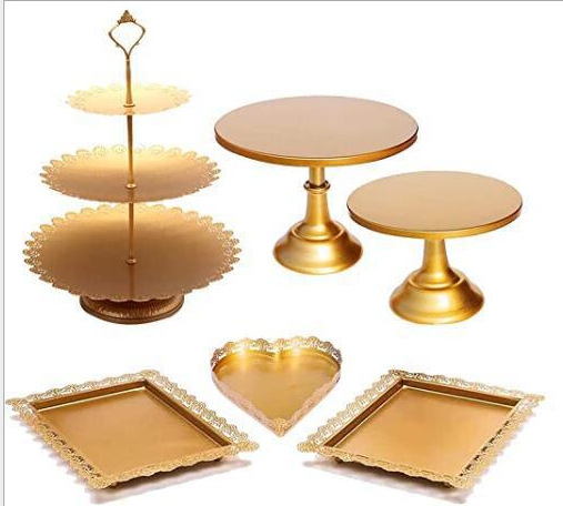 Platos de pastel de frutas de hierro forjado europeos postres de boda platos de platos fríos