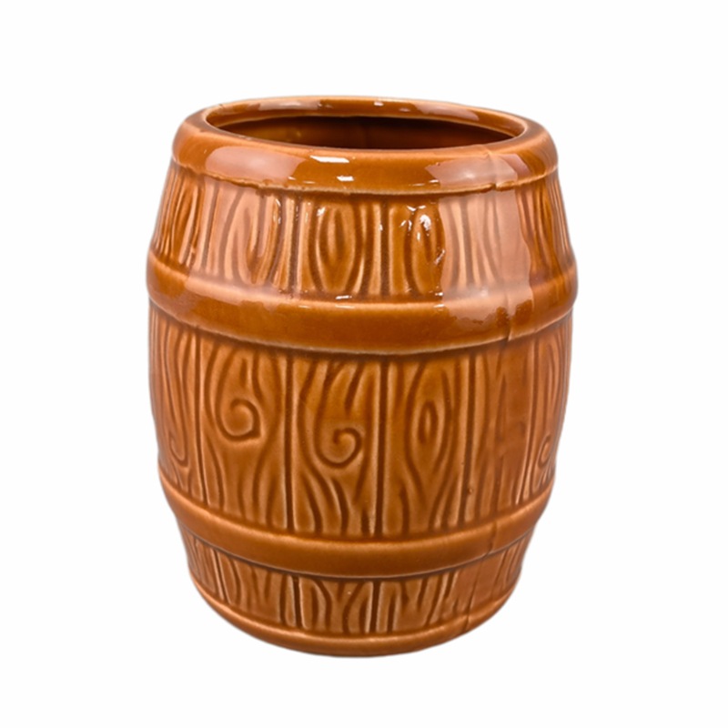Taza de cóctel de Hawaii taza de barril de cerámica relieve taza de barril de vino taza de vinos retrógrado taza de tikki taza detiki