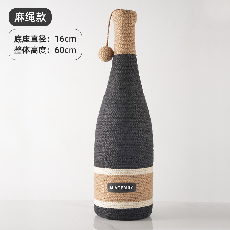 Columna de captura de gato Papel resistente al desgaste de sisal de cáñamo Bola de captura de gato Estante de escalada de gato Botella de vino tinto