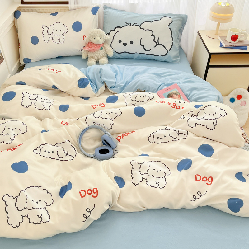 Juego de Ropa de Cama de Cuatro Piezas de Algodón Tejido Youyixin, Juego de Tres Piezas Estilo Sábana Ajustable, Ropa de Cama de Fabricante de Nantong, Tejida y Engrosada.