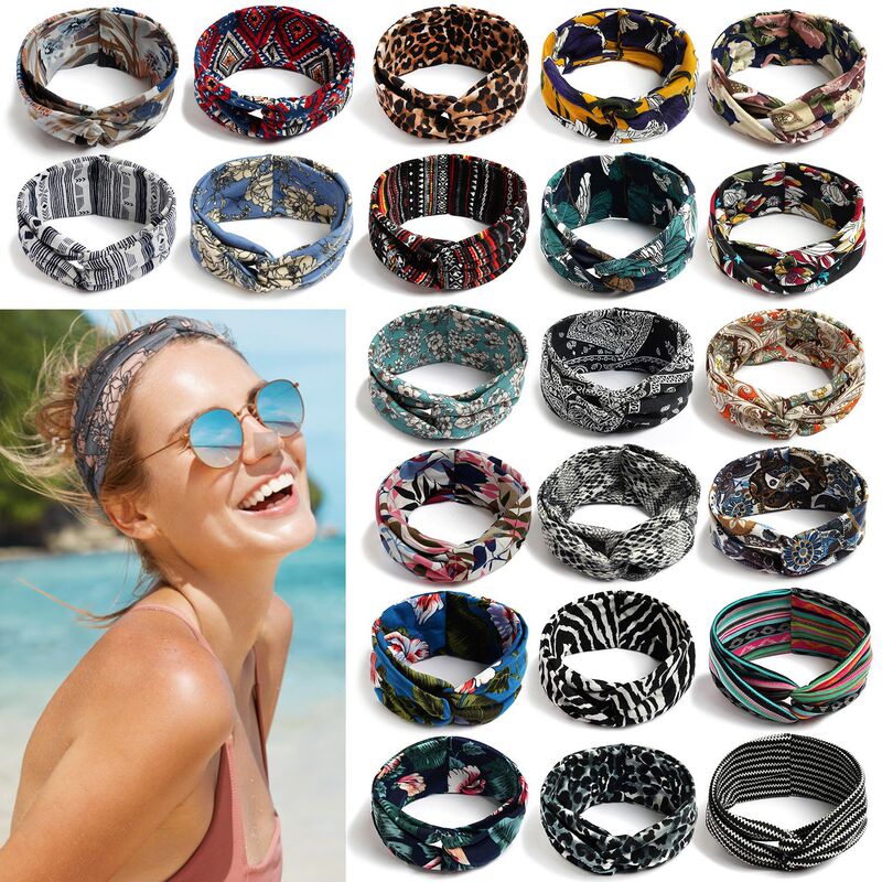 Bohemian ins Style Cross Knot Hair Band Gypsy Style Yoga Sport Hair Band Wide Women's Elastic Headband Bohemian ins Style Cross Knot Hair Band Gypsy Style Yoga Sport Hair Band Wide Women's Elastic Headband