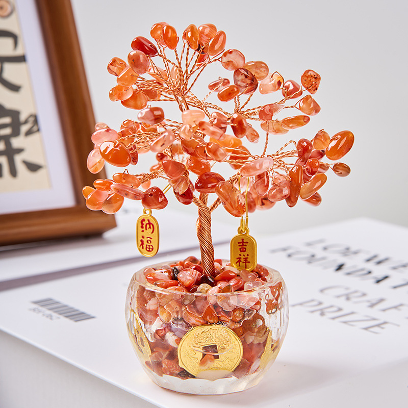 天然水晶フォーチュンツリークリスタル装飾品ホームリビングルームオフィスデスクトップワークステーション装飾クリエイティブ装飾品|undefined