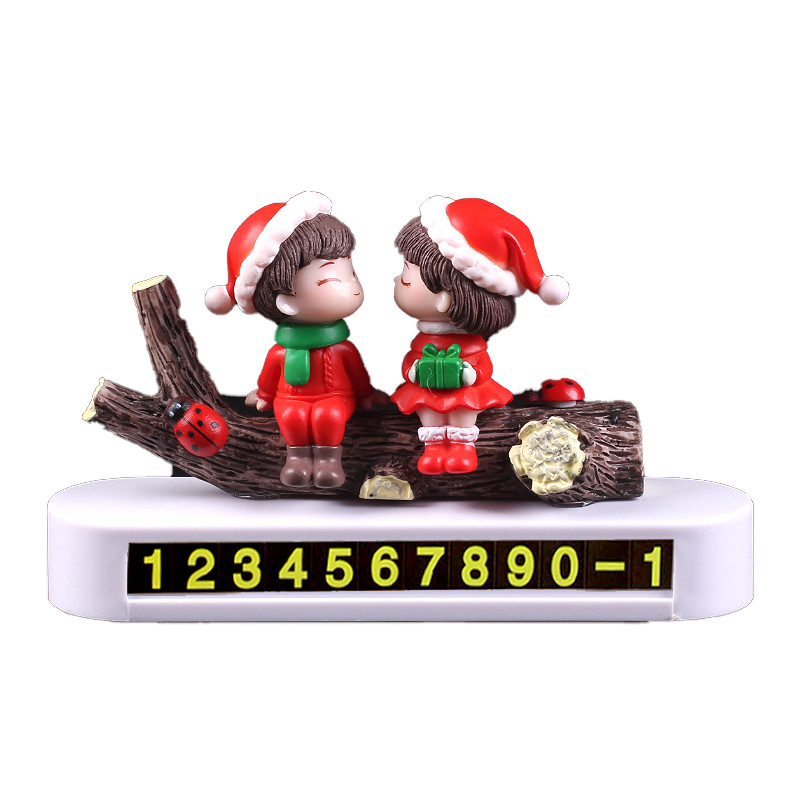 Coche pareja muñeca decoración placa de estacionamiento automóvil estacionamiento temporal placa de número de teléfono de automóvil móvil celebridad de Internet dibujos animados mujer