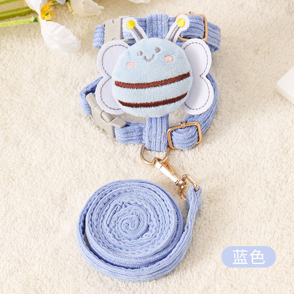 Gato abeja cuerda de tracción gato paseo conejo cadena de cuerda pequeña cinturón de pecho para perros cuerda de tracción para perros artículos de mascotas