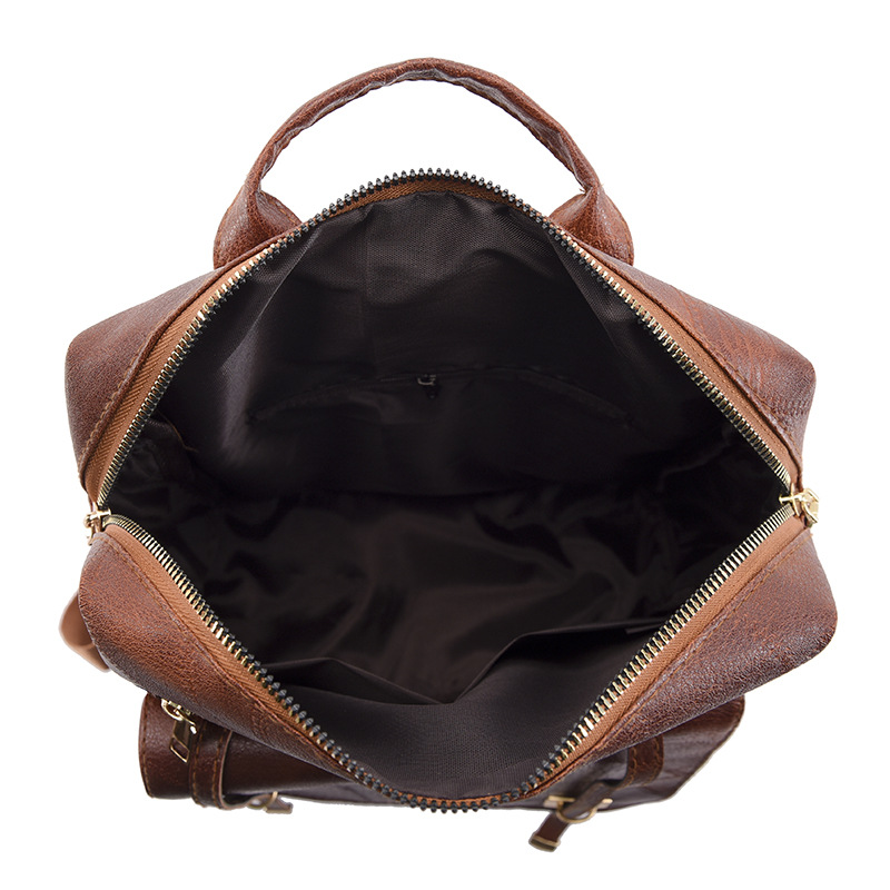 Amazon al por mayor verano nuevo estilo retro damas cuero suave mochila simple y versátil mochila portátil de gran capacidad