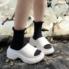 超厚底拖鞋女居家室内松糕防滑沙滩外穿一字拖EVA小个子增高凉拖