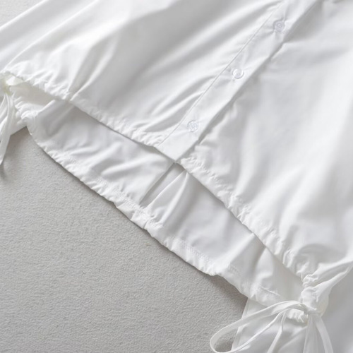 Women's clothing wholesale European and American style straps irregular loose long-sleeved shirts niche design short shirts