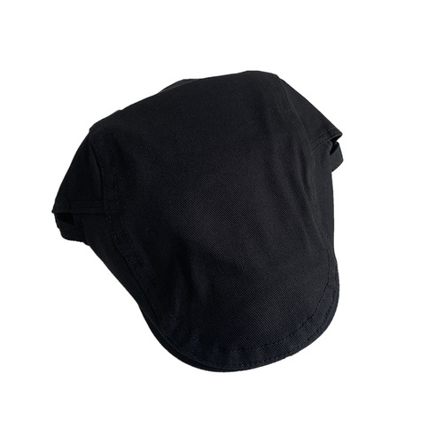Black forward hat for women with large head circumference and backward wearing beret niche hat showing face small painter hat autumn peaked hat