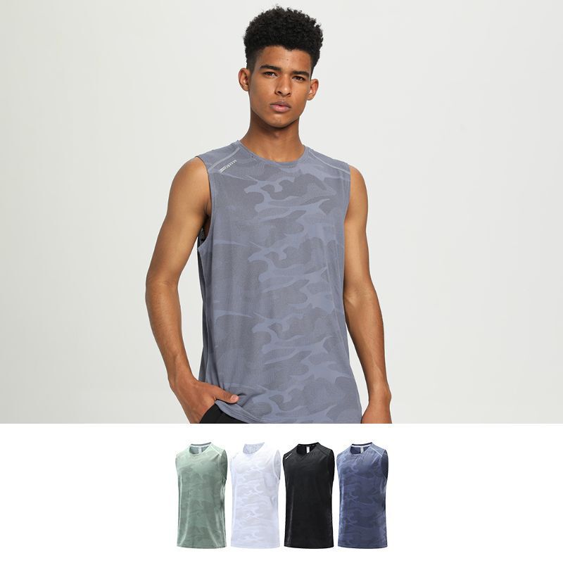 Men's Camouflage Sports Fitness Vest Personal Trainer DIY Training Sleeveless Running Basketball Vest DIY