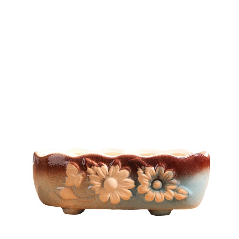 Placa larga, maceta carnosa, cerámica, precio especial, balcón doméstico, terracota, cerámica pequeña, lavabo especial, liquidación al por mayor