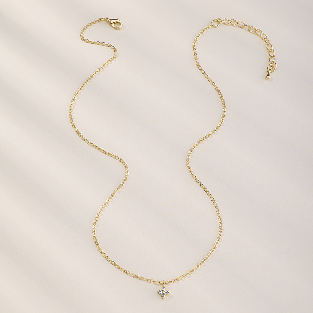 Simple geometric diamond short necklace wholesale