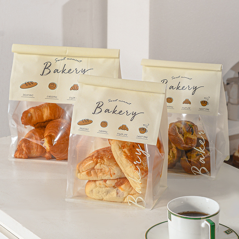 吐司面包包装袋450克贝果欧包烘焙食品饼干卷边袋牛皮纸打包袋子