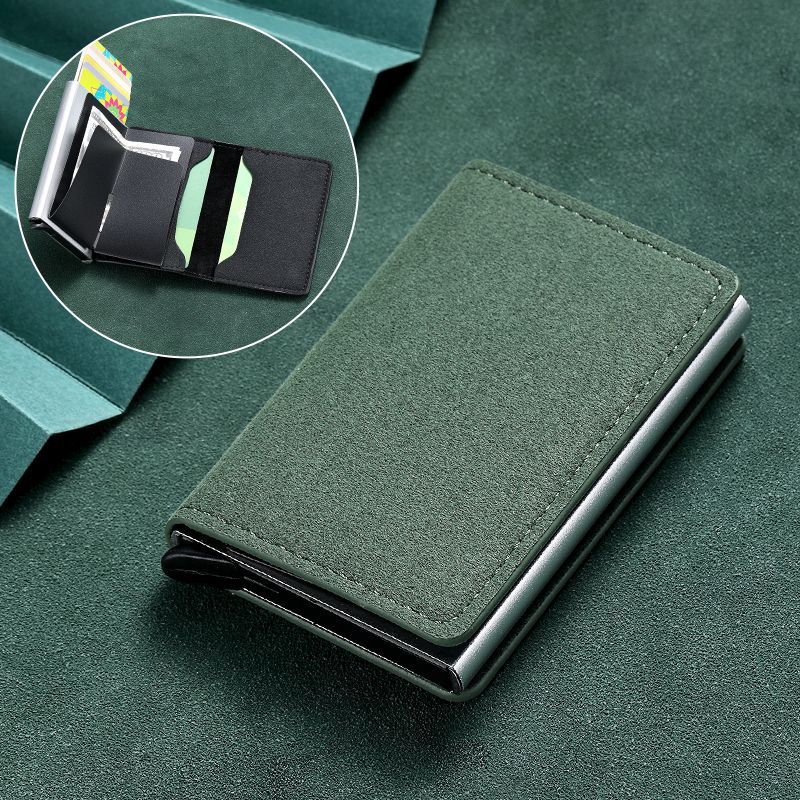 Anti-robo RFID tarjeta de metal bolsa de tarjeta de crédito elástica caja de metal de aluminio tarjeta de hombre tarjeta de bolsa de plata tarjeta al por mayor