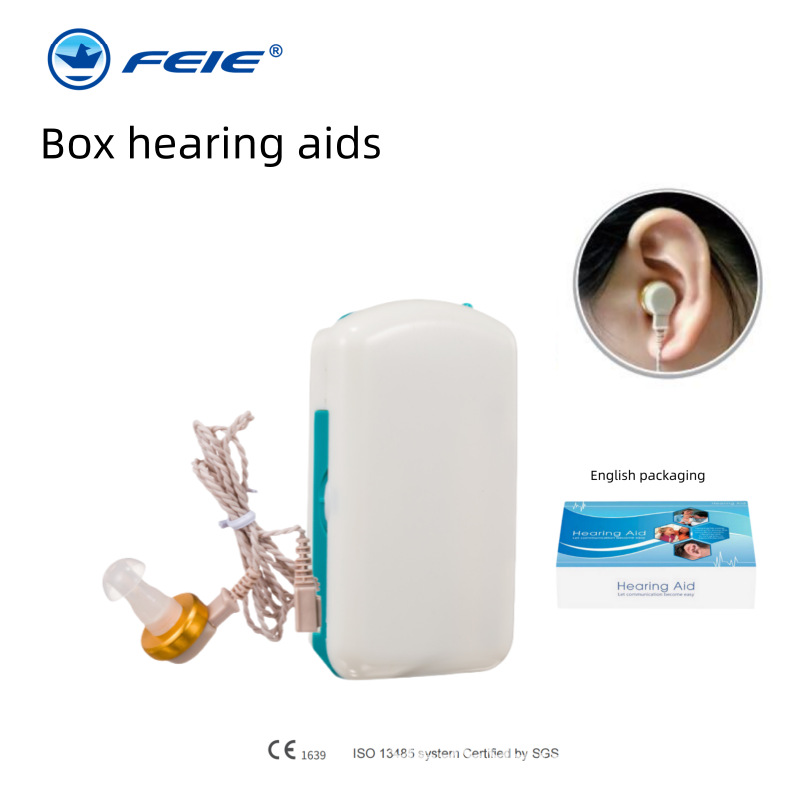 飞鹅跨境外贸款盒式助听器老年人耳聋耳背两针助听器Hearing aids