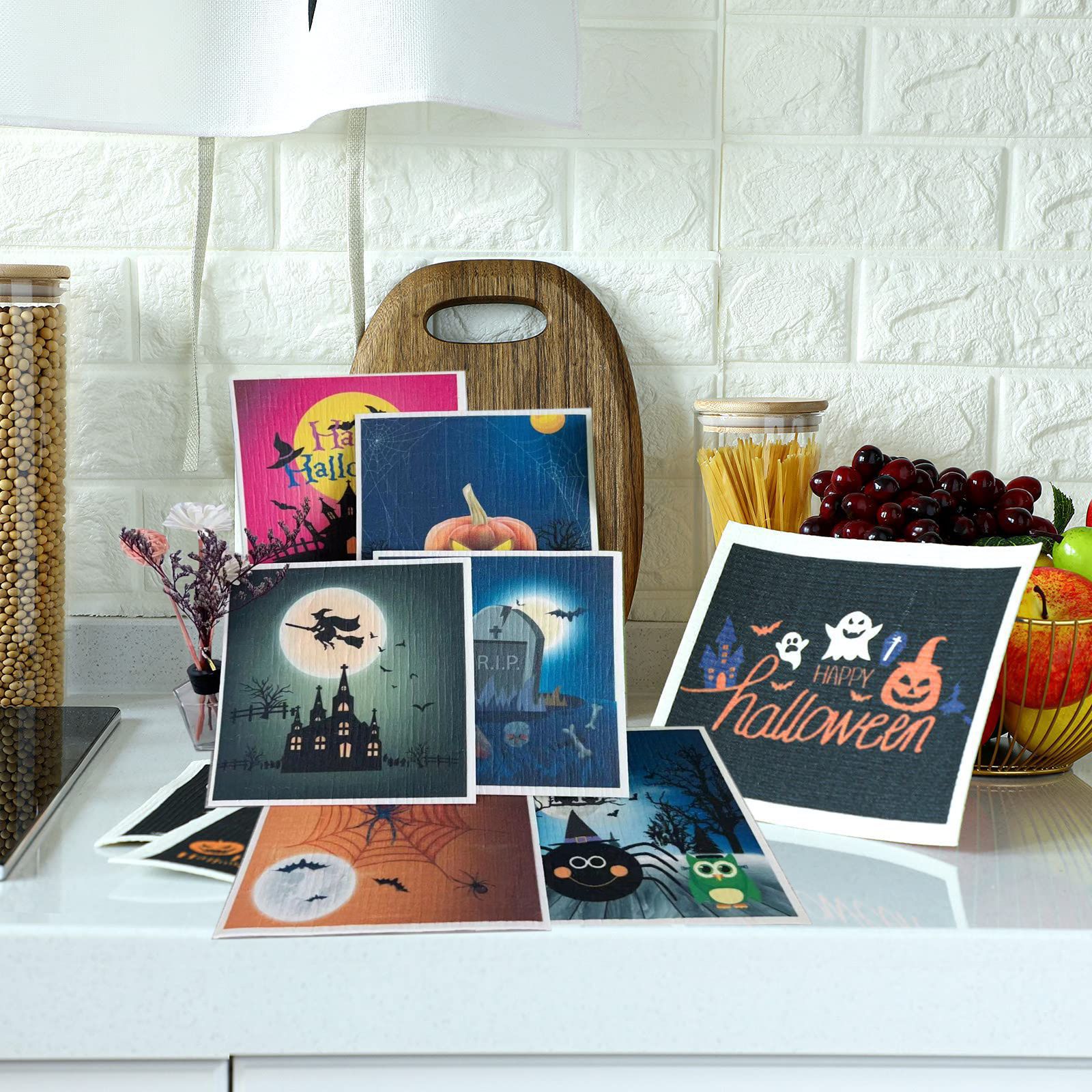 Toallas suecas alemanas dm toallas absorbentes de agua sin aceite eco pulpa de algodón impresa toallas de cocina