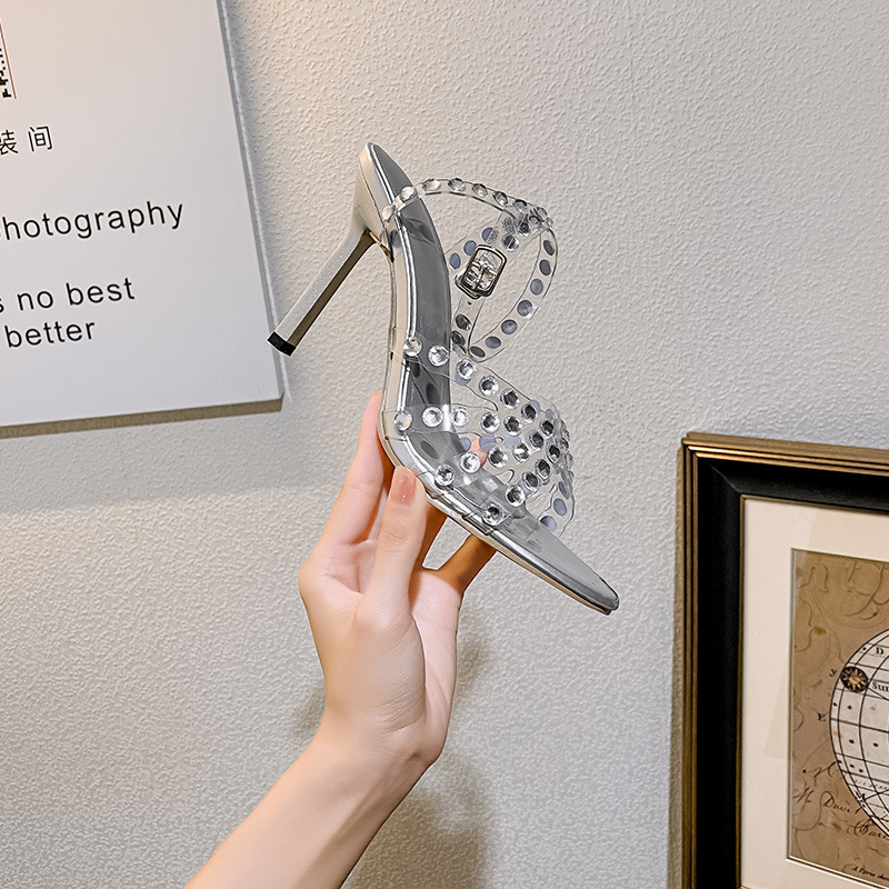 Cross-Border Amazon Aliexpress Summer Stunning High-Heeled Shoes, Stiletto Sandals, Work Shoes, Banquet and Runway Shoes, Huidong Women's Shoes