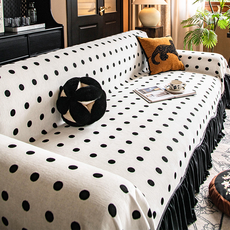 Sofá de falda francesa cuatro estaciones generales 2025 nuevo una cubierta completa de alta calidad sofá toalla cojín de verano