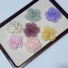 夏季新款布艺暮云纱玫瑰花花朵辅料高级感手工卷花服饰发饰配件