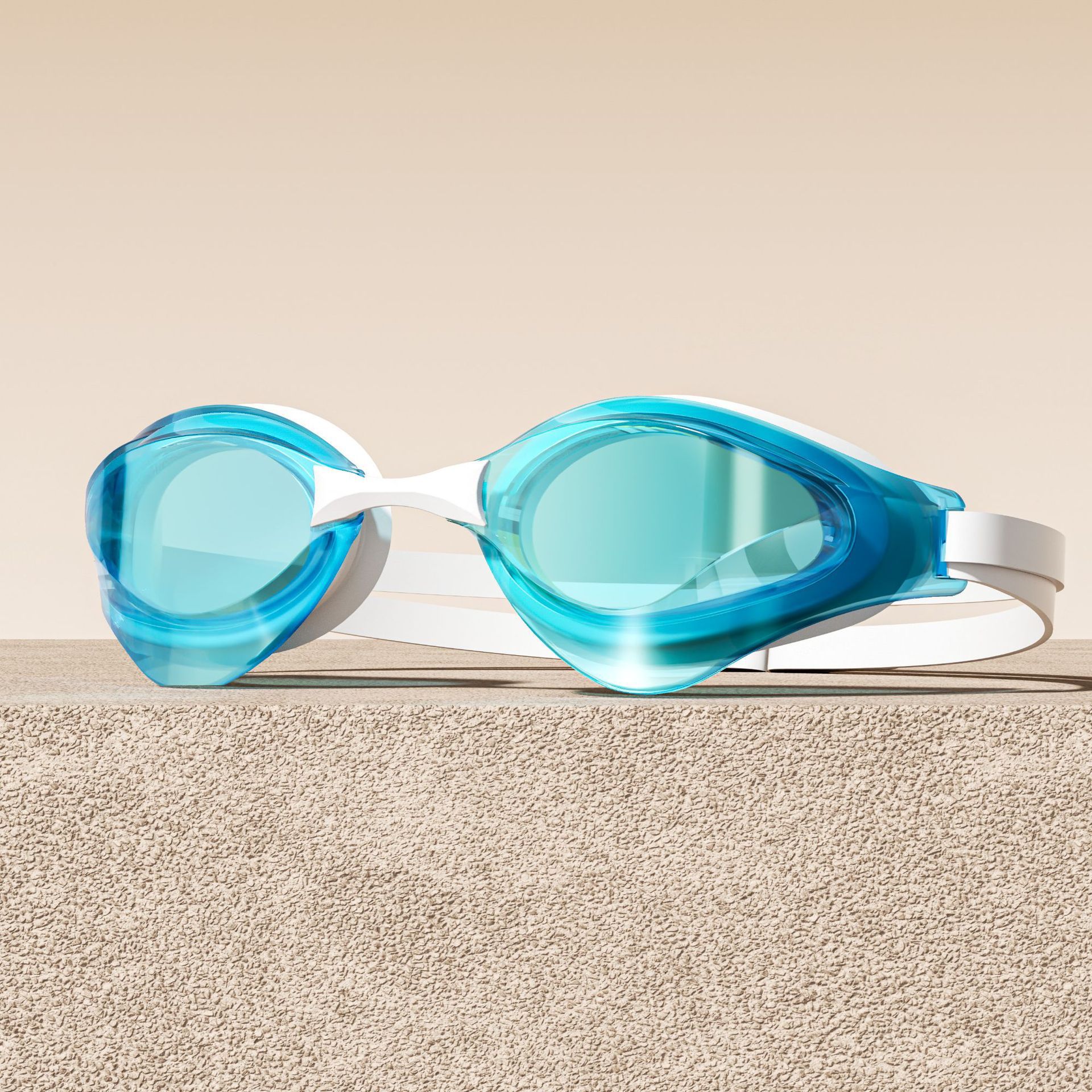 Set de Gafas de Natación de Policarbonato, Impermeable y Antiempañante