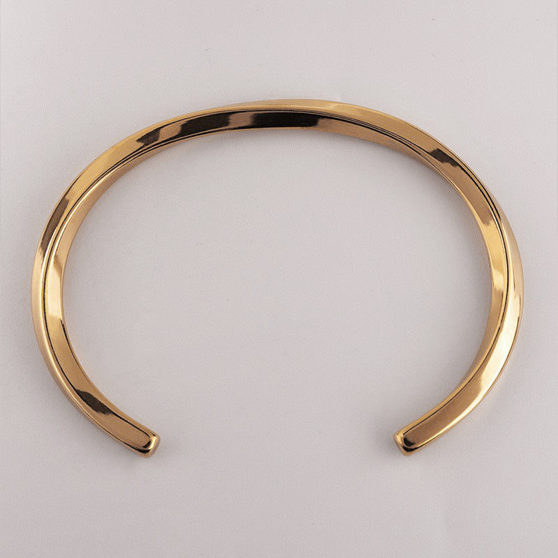 Stainless Steel Simple Style C Shape Plating Cuff Bracelets display picture 6