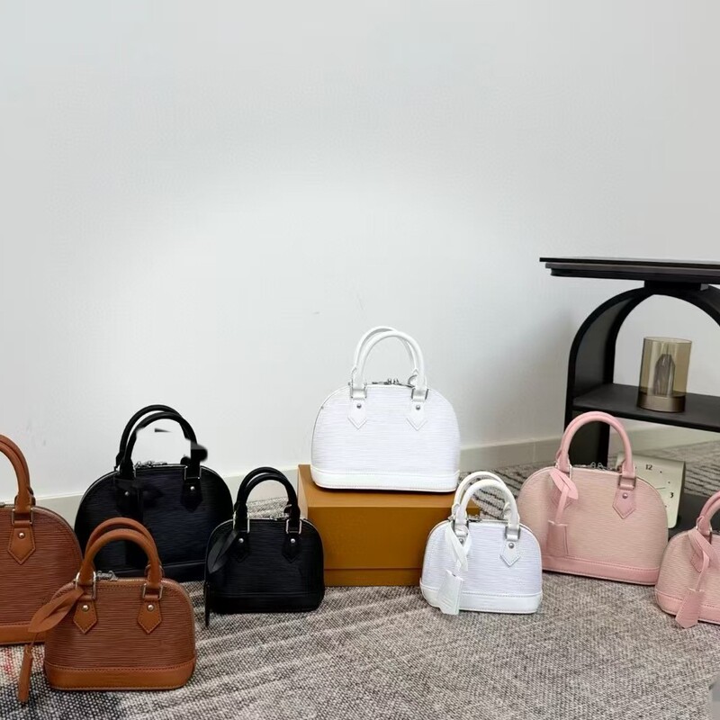 New Almabbnano Small Shell Bag Mini Presbyopic Water Ripple Genuine Leather Fashion Commuter Satchel Crossbody Women's Bag