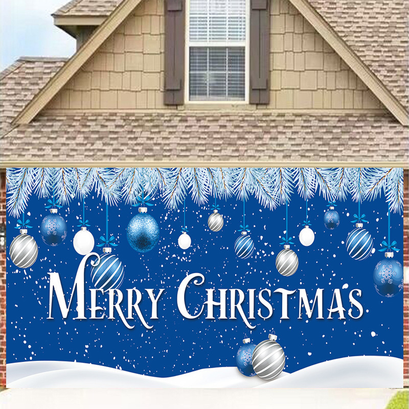 Foreign trade Amazon ice snow photography background Christmas party decoration garage banner flag cloth