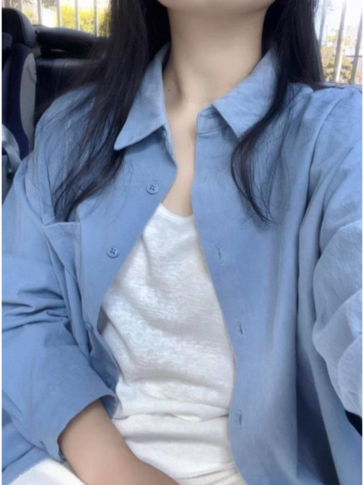 轻奢高级纯棉正肩衬衫春秋季慵懒风宽松百搭显瘦衬衣长袖上衣外穿|undefined