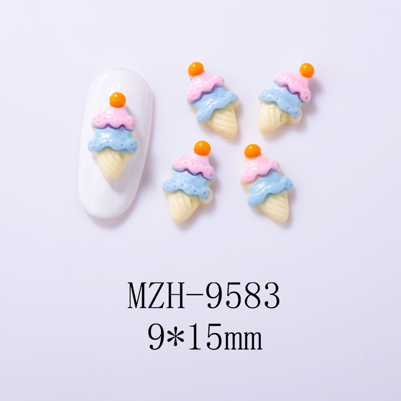4g Weight Nail Decoration Accessories Nail Supplies 10 PCS/Package Quantity Resin Material Cartoon, Star, Moon Pattern Cute, Sweet Style Cute Sweet Cartoon Star Moon Resin Nail Decoration Accessories 10 PCS/Package 12